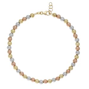 Bracciale in oro a sfere grandi sfaccettate tre colori