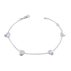 Bracciale in oro bianco con Cuori  - gallery