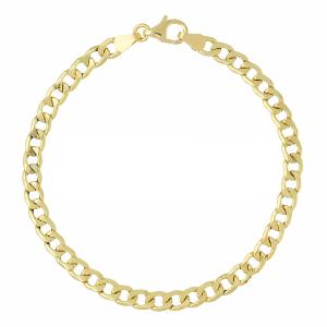 Bracciale in oro da uomo Groumette alternata 17.50 cm leggero medio