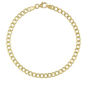 Bracciale in oro da uomo Groumette alternata 22 cm leggero medio