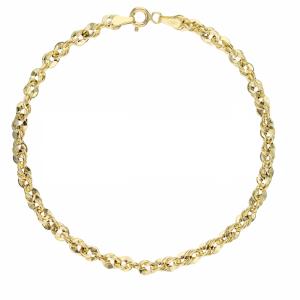 Bracciale in oro da uomo maglia fantasia 19 cm - gallery