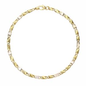 Bracciale in oro da uomo oro bicolore maglia fantasia 21 cm - gallery
