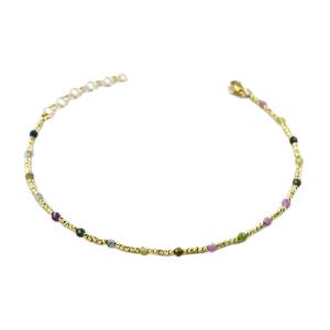 Bracciale in oro Giallo a sfere piccole sfaccettate multicolor