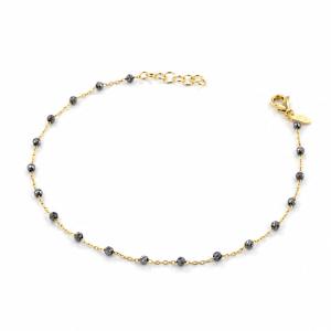 Bracciale in Oro Giallo a sfere sfaccettate brunite  - gallery