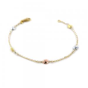 Bracciale sfere in oro giallo bianco e rosa - gallery