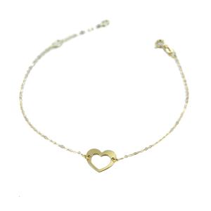 Bracciale in oro Giallo con cuore traforato