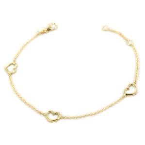 Bracciale in oro giallo con Cuori traforati  - gallery