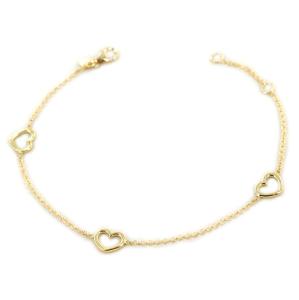 Bracciale in oro giallo con Cuori traforati  - gallery