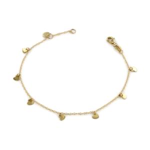 Bracciale in oro giallo con cuoricini 