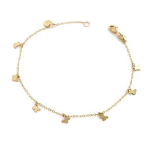 Bracciale in oro giallo con farfalline