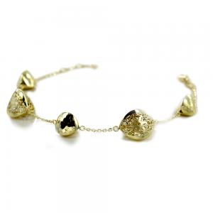 Bracciale in oro giallo con pepite traforate - gallery