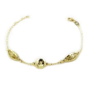 Bracciale in oro giallo con pepite traforate - gallery