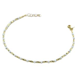 Bracciale in oro giallo con perline 