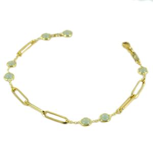 Bracciale in oro giallo con quarzi verde  - gallery