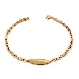 Bracciale in oro giallo da donna personalizzabile con targhetta - gallery