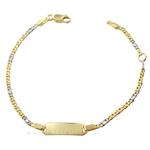 Bracciale in oro giallo e bianco 18 kt con targhetta  - gallery