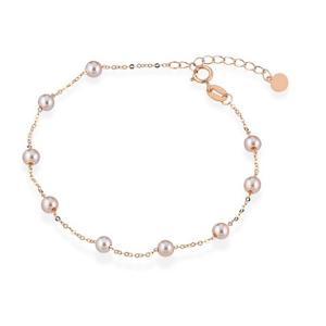 Bracciale in oro rosa con perle di acqua dolce 3.50 - 4.00 mm
