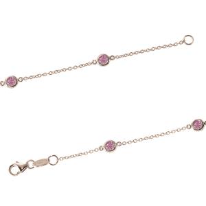 Bracciale in oro rosa con Zaffiri rosa punto luce 