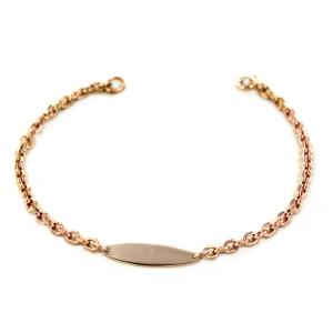 Bracciale in oro rosa da donna personalizzabile con targhetta - gallery