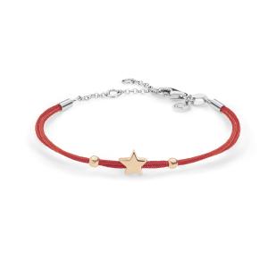 Bracciale in Argento e tessuto rosso Comete Gioielli 