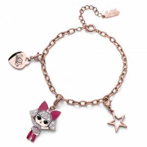 Bracciale Lol Surprise Diva in acciaio rose con charms stella e cuore - gallery