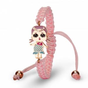 Bracciale Lol Surprise Merbaby in acciaio rose e tessuto colorato  - gallery