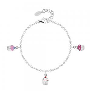 Bracciale Mabina in argento con charms cupcakes 533264 - gallery