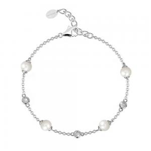 Bracciale Mabina in argento con zirconi e perle 533246 - gallery