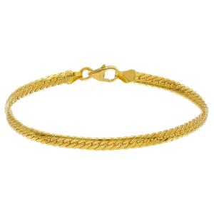 Bracciale maglia spiga piatta in oro giallo 18 cm - gallery