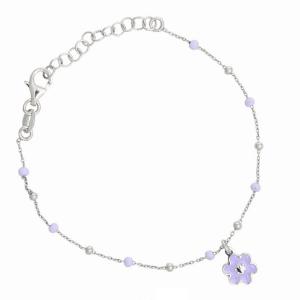 Bracciale Margherita Lilla da bambina in argento e smalti 