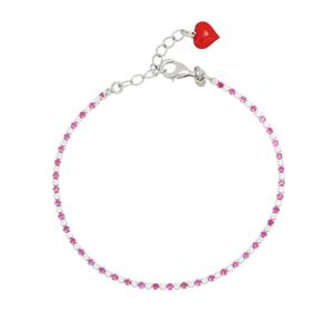 Bracciale Mini tennis Cheers collezione Palazzo Reale Cuori Milano zirconi Fucsia