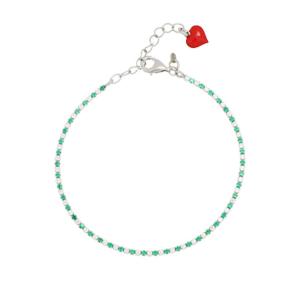 Bracciale Mini tennis Hope collezione Palazzo Reale Cuori Milano zirconi Verdi 