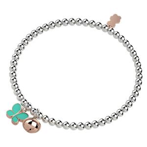 Bracciale Nanan da bambia in argento con campanella e farfalla NAN0243