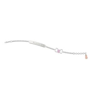Bracciale Nanan da bambina con targhetta in argento Famiglia NAN0068
