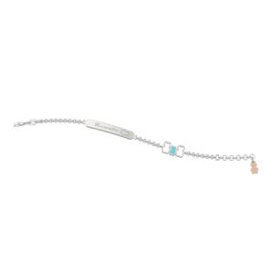 Bracciale Nanan da bambina con targhetta in argento Famiglia NAN0069