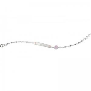 Bracciale Nanan da bambina con targhetta in argento personalizzabile NAN0109