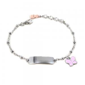 Bracciale Nanan da bambina con targhetta in argento personalizzabile NAN0226 - gallery