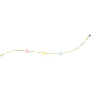 Bracciale Nanan da bambina in argento giallo con fiori NAN0468