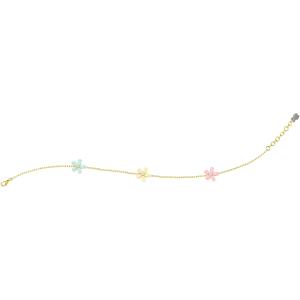 Bracciale Nanan da bambina in argento giallo con fiori  NAN0469 - gallery