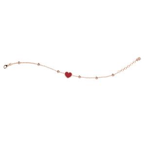 Bracciale Nanan da bambina/o in argento rosato con Cuore Rosso NAN0237 - gallery