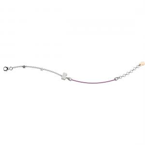 Bracciale Nanan da bambino con orsetto e laccio rosa e stelline NAN0176