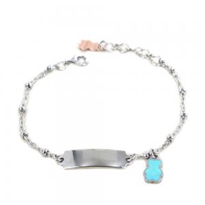 Bracciale Nanan da bambino con targhetta in argento personalizzabile NAN0218 - gallery