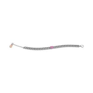 Bracciale Nanan da bambino in argento catena con cuore rosa NAN0352