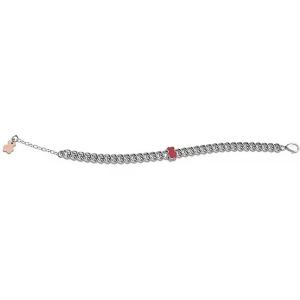 Bracciale Nanan da bambino in argento catena con orsetto rosso NAN0349