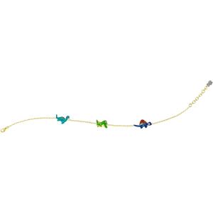 Bracciale Nanan da bambino in argento giallo con dinosauri NAN0453 - gallery