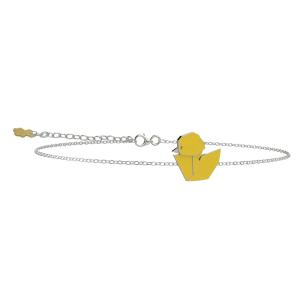 Bracciale Nanan Origami con paperella in argento e smalto giallo NAN0717 - gallery