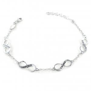 Bracciale personalizzabile con simbolo infinito in argento