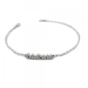 Bracciale DREAM in argento con lettere di zirconi 