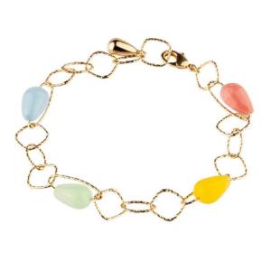 Bracciale Rebecca in Bronzo giallo collezione Tulipe con pietre colorate - gallery