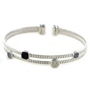 Bracciale Rebecca rigido in argento con polvere di diamanti SJIBMA03